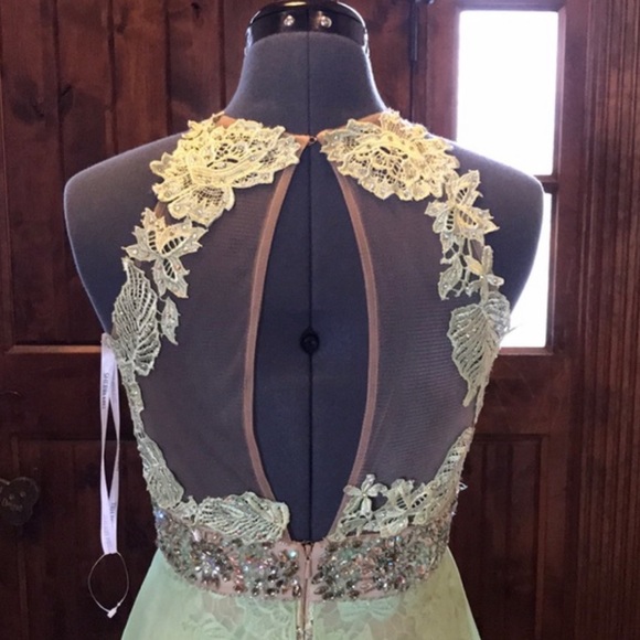 SHERRI HILL Lace & Chiffon Overlay Dress - Picture 5 of 10